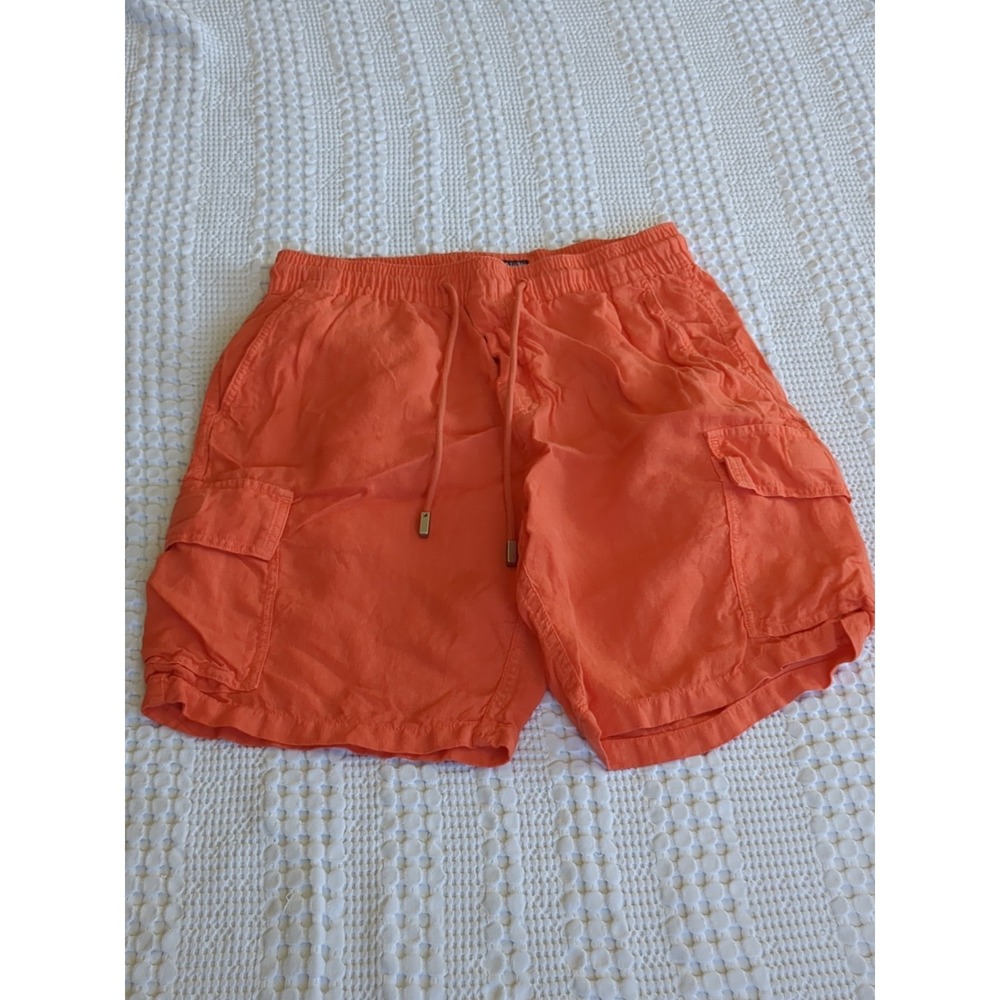 Vilebrequin Linen Cargo Shorts Orange Sz Medium 29" Waist 8" Inseam‎